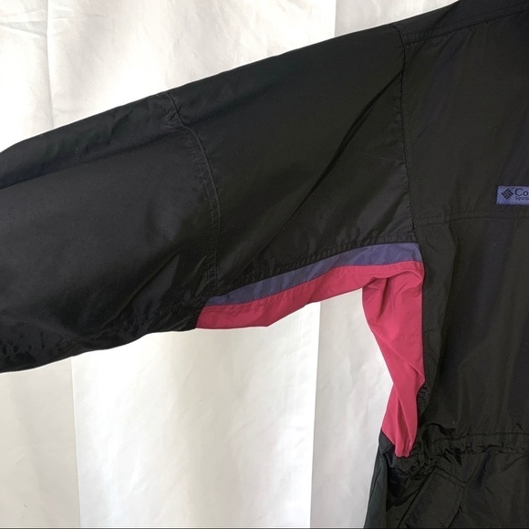 COLUMBIA SPORTWEAR Y2K BLACK JACKET MULTICOLOUR RAIN COAT HOODIE UNISEX MEDIUM - Picture 10 of 15